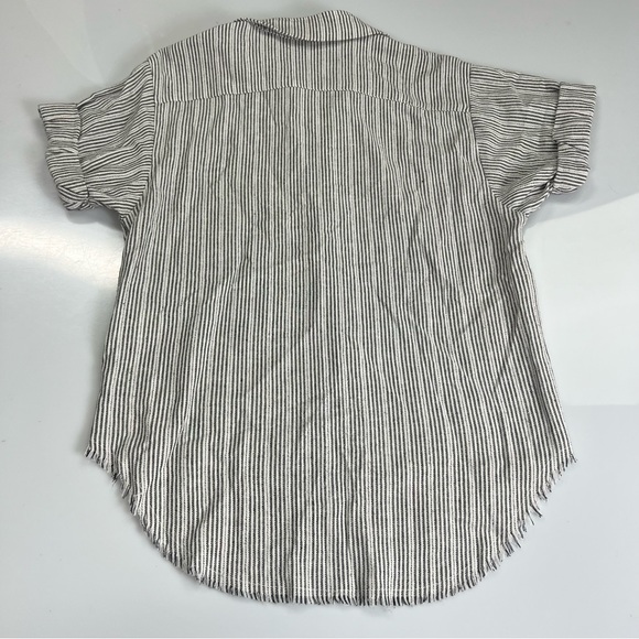 Line women’s black white striped button down shirt XS L6-33 - Picture 4 of 5